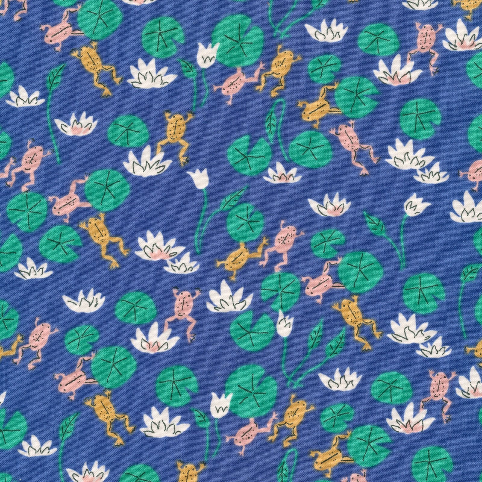 medium beeswax wrap 30cm sandwich blue with green frogs
